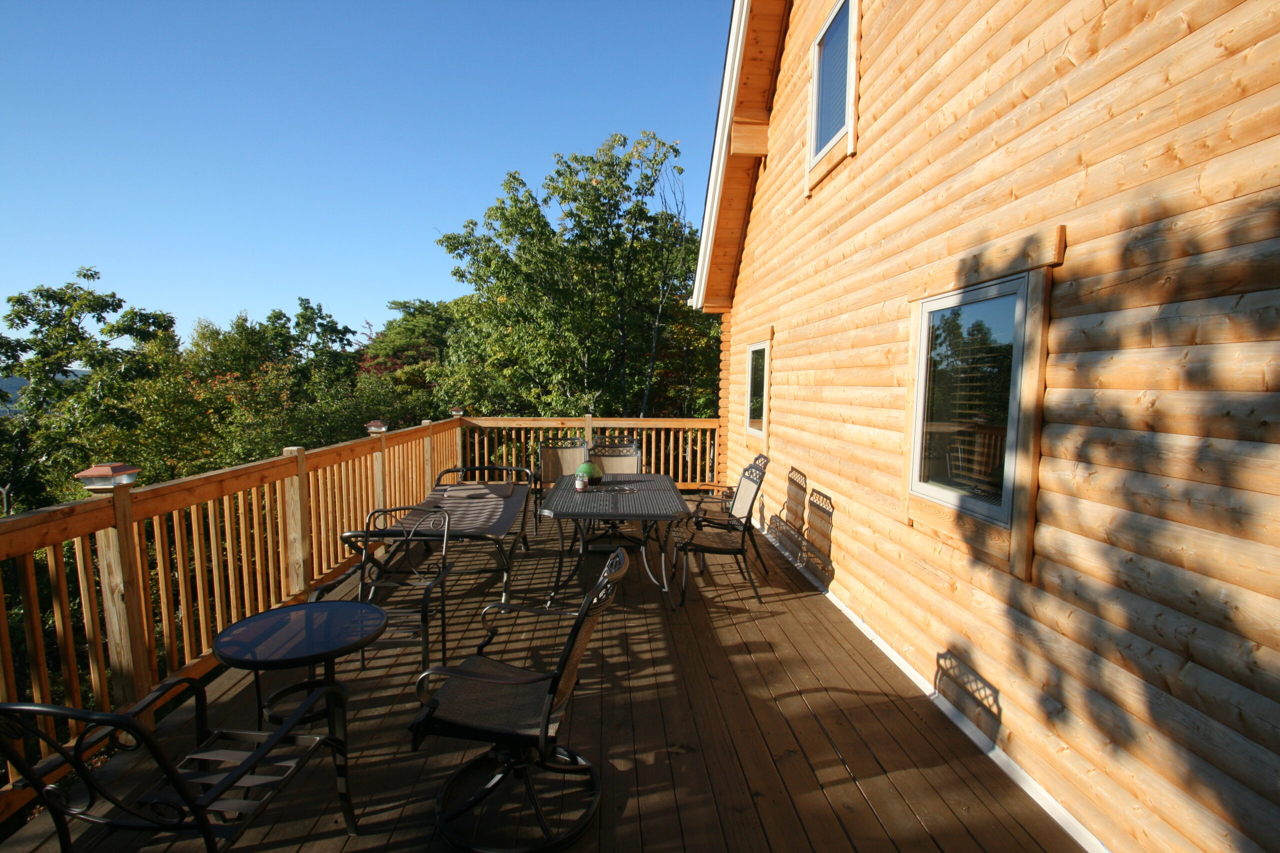 one of the decks for resort log homes at Eagle Rock